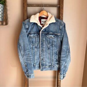 American Eagle Sherpa Flannel-Lined Denim Jacket